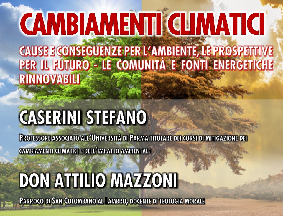 CAMBIAMENTI CLIMATICI – Giovedi 29 Maggio 2025 ore 21 Sala Consiliare del Comune